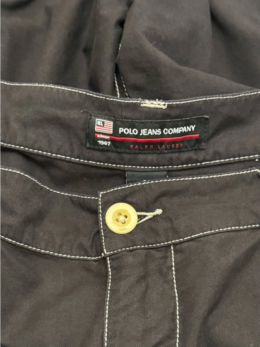 Vintage Polo Jeans Company Baggy Cargo Cotton Shorts size 38 - Picture 3 of 5